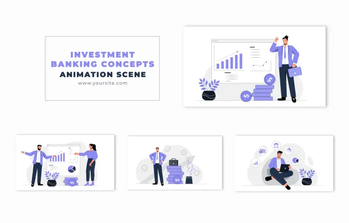 Multiple Types of Investment Vector Design Animation Scene